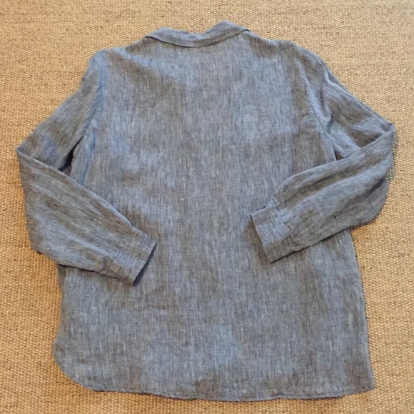 S O L D ! J Jill Gray 100% Linen Shirt M - Picture 2 of 6